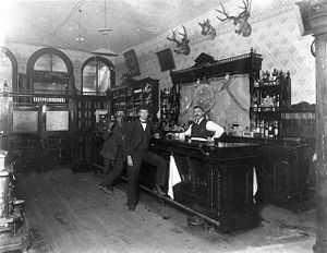Interior view of the Toll Gate Saloon in Black...